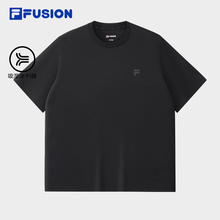 FILA FUSION斐乐潮牌男子针织短袖衫2025秋季新款时尚休闲干爽T恤