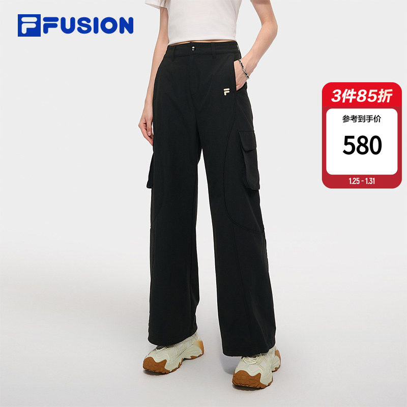 赵露思同款FILA FUSION斐乐潮牌梭织长裤女2025秋新款工装休闲裤,运动服/休闲服装,运动长裤,淘宝优惠券,粉丝福利购,淘宝优惠卷