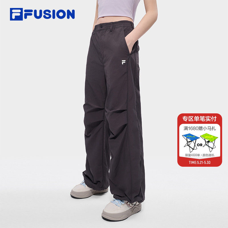 FILA FUSION斐乐潮牌梭织长裤女2026夏季新款休闲宽松
