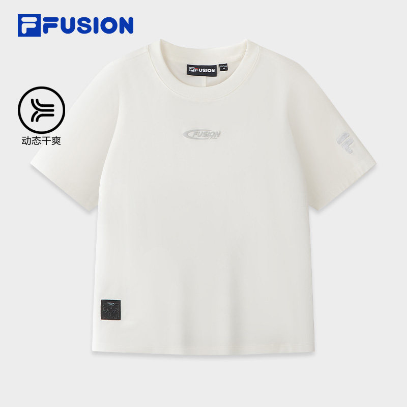 FILA FUSION斐乐潮牌女子针织短袖衫2026夏季新款运动修身干爽T恤