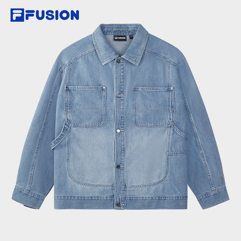 章昊同款FILA FUSION斐乐潮牌牛仔服男2026夏季新款休