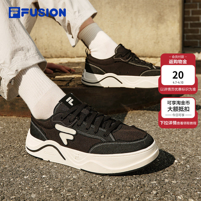 FILA FUSION 斐乐潮牌厚底帆布鞋轻便透气男鞋运动鞋女鞋