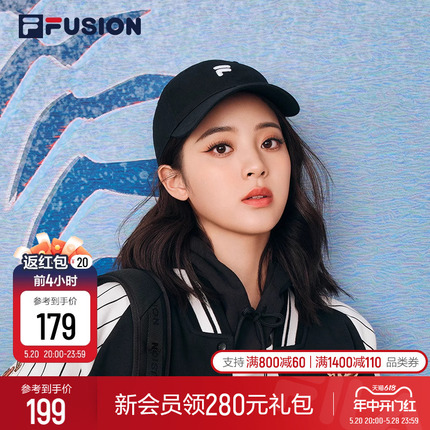 FILA FUSION斐乐潮牌运动帽女款鸭舌帽情侣棒球帽遮阳帽帽子男士