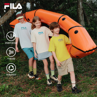 男女大童防晒透气户外短袖 儿童运动上衣夏款 T恤 KIDS斐乐童装 FILA
