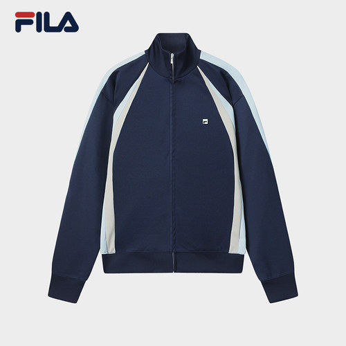 FILA 斐乐官方情侣款针织上衣2025夏季新款时尚休闲宽松拼色外套