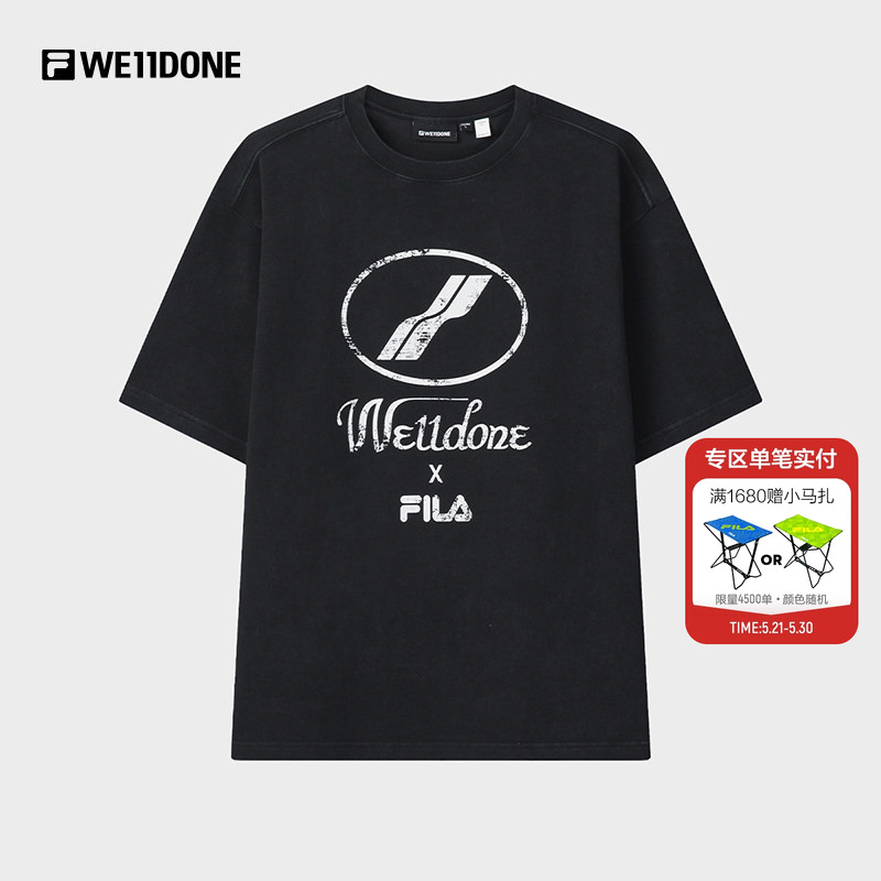 FILA x WE11DONE斐乐情侣针织短袖男2026夏新款时