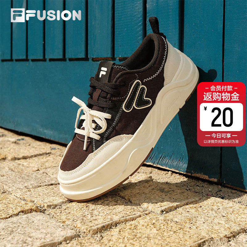 FILA FUSION 斐乐潮牌女鞋厚底帆布鞋2026夏季新款情