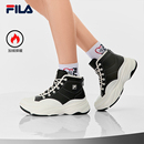 2025冬新款 FILA 运动鞋 加绒老爹鞋 高帮保暖菠萝厚底靴子 斐乐女鞋