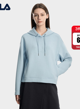 FILA MILANO斐乐连帽卫衣女2026春新款时尚休闲宽松针织长袖上衣