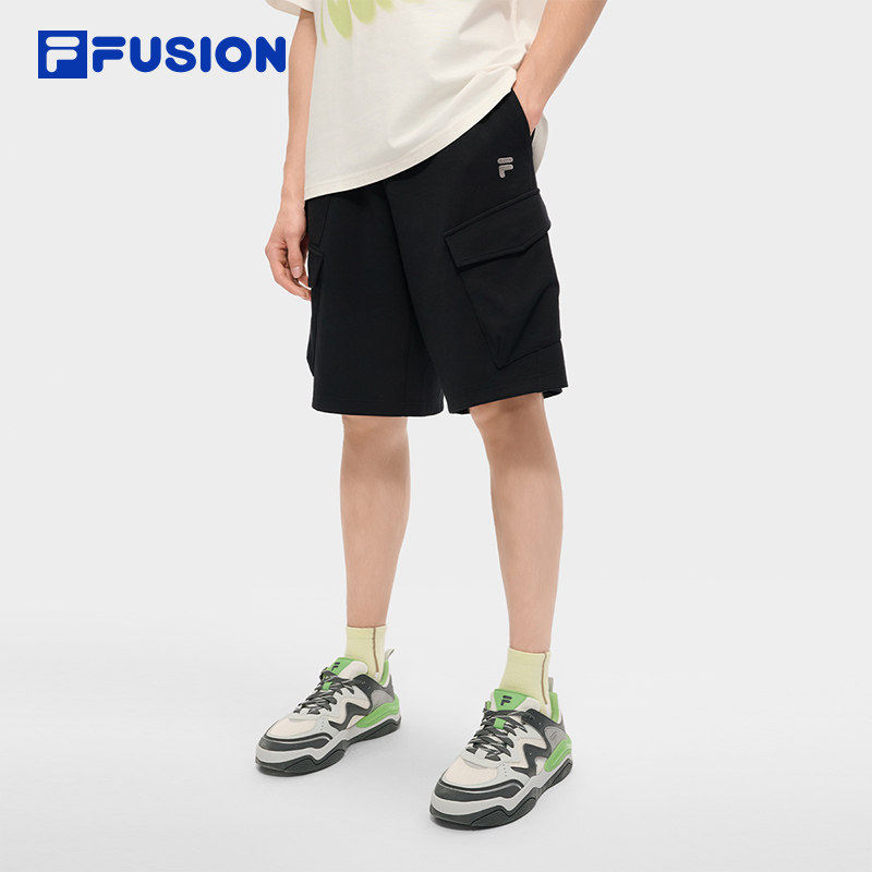 FILA FUSION斐乐潮牌针织五分裤男2025秋季新款时尚休