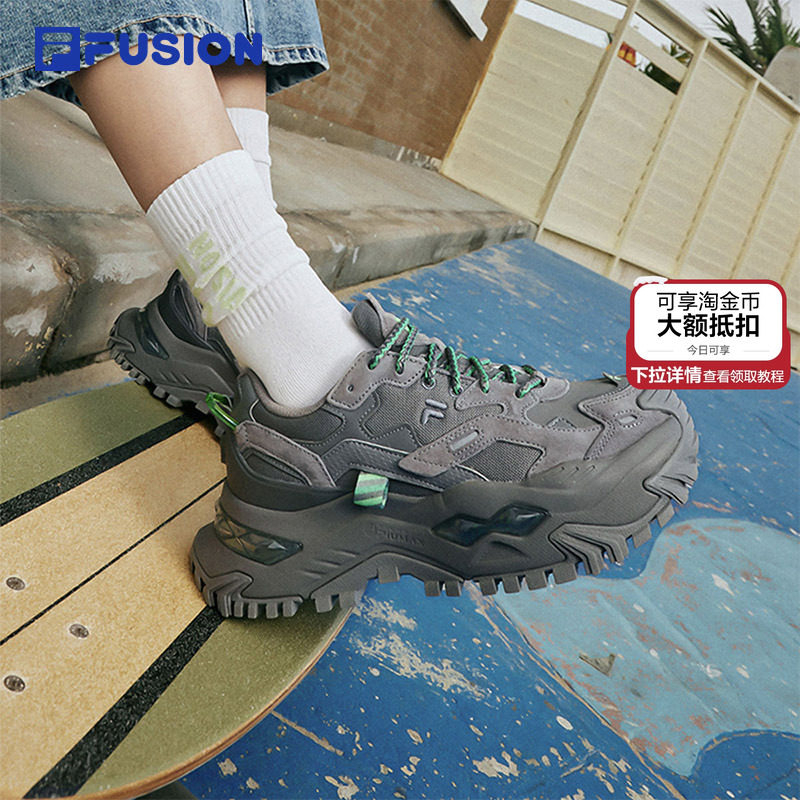 FILA FUSION斐乐官方硬糖女鞋厚底增高老爹鞋秋冬休闲轻便