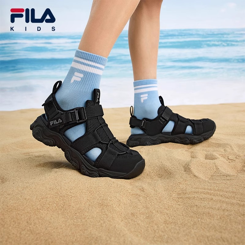 FILA KIDS斐乐童鞋儿童凉鞋2025夏季新款男女大童包头猫爪透气鞋
