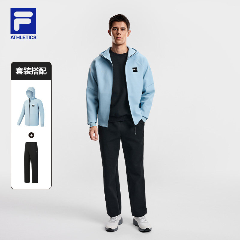 FILA斐乐官方长袖运动套装男春季新款休闲外套裤子跑步健身训练服