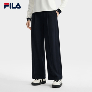 Emerald斐乐女士梭织长裤 休闲双腰头直筒裤 2025冬季 时尚 新款 FILA