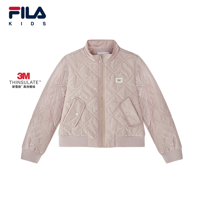 FILA KIDS斐乐童装女大童棉服2026春季新款儿童休闲宽松立领外套