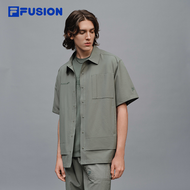 FILAFUSION斐乐男梭织短袖外套