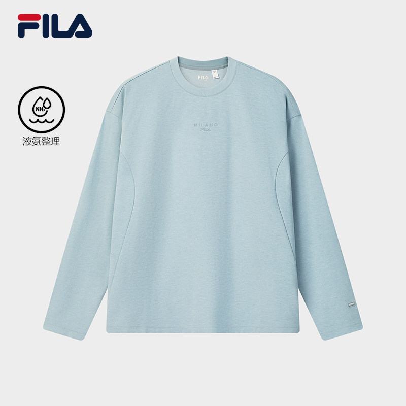FILA MILANO斐乐官方男子针织长袖衫2026春季新款简约宽松长T恤,运动服/休闲服装,运动T恤,淘宝优惠券,粉丝福利购,淘宝优惠卷