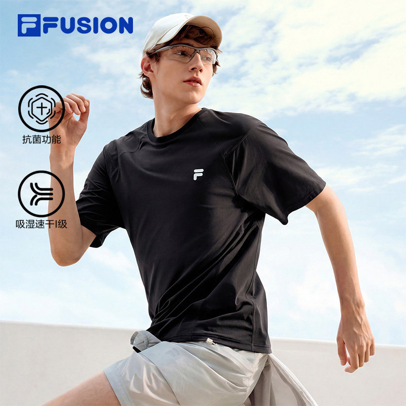 FILA FUSION斐乐潮牌速干衣短袖男女2026夏季新款抗菌健身运动T恤