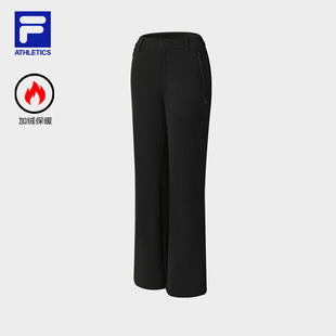 滑雪运动基础加绒微喇裤 FILA 新款 2025冬季 斐乐官方女士梭织长裤