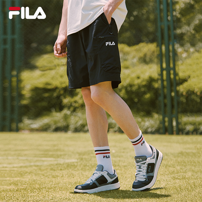 FILA斐乐官方梭织跑步五分裤男