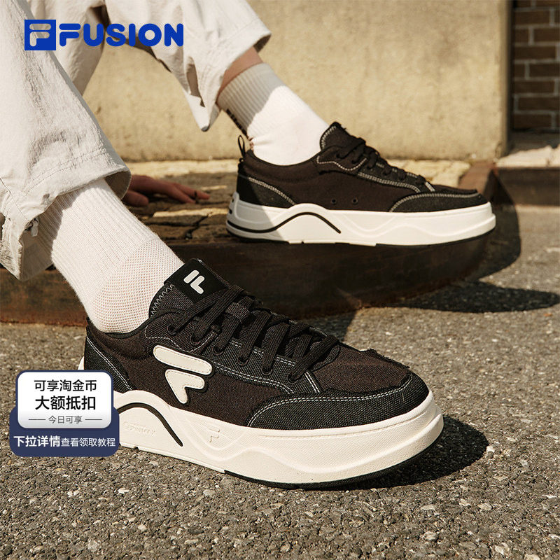 FILA FUSION 斐乐官方情侣厚底帆布鞋男鞋运动鞋女鞋轻便休闲板鞋