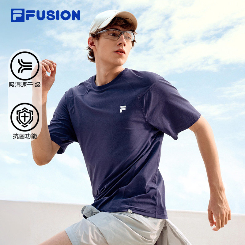 FILA FUSION斐乐潮牌速干衣短袖男女2026夏季新款抗菌