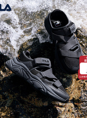 火星凉鞋|FILA斐乐运动凉鞋男鞋夏季休闲透气沙滩凉拖鞋黑色鞋子