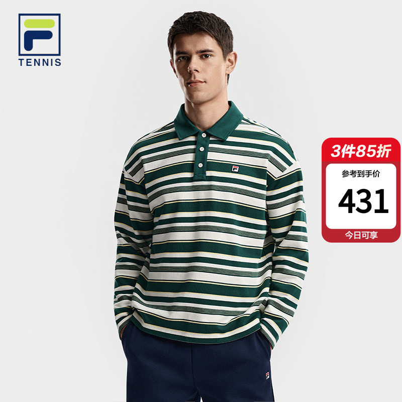 FILA 斐乐官方男子针织长袖POLO衫2026春季新款网球运动