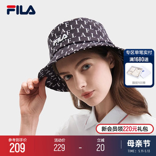 圆帽2024夏新款 时尚 斐乐官方情侣款 FILA 休闲帽遮阳帽渔夫帽盆帽