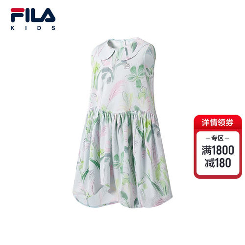 FILA KIDS斐乐童装女小童连衣裙26秋季新款儿童休闲舒适梭织裙