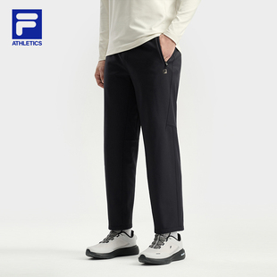 斐乐官方男子休闲裤 子运动加绒微弹裤 2025年冬季 直筒裤 新款 FILA