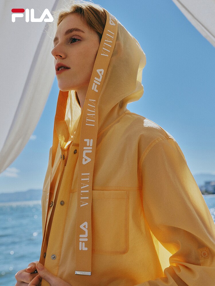 FILA 공식 여성 직조 긴팔 셔츠 2024 여름 신작 패션 캐주얼 루즈 쿨 탑