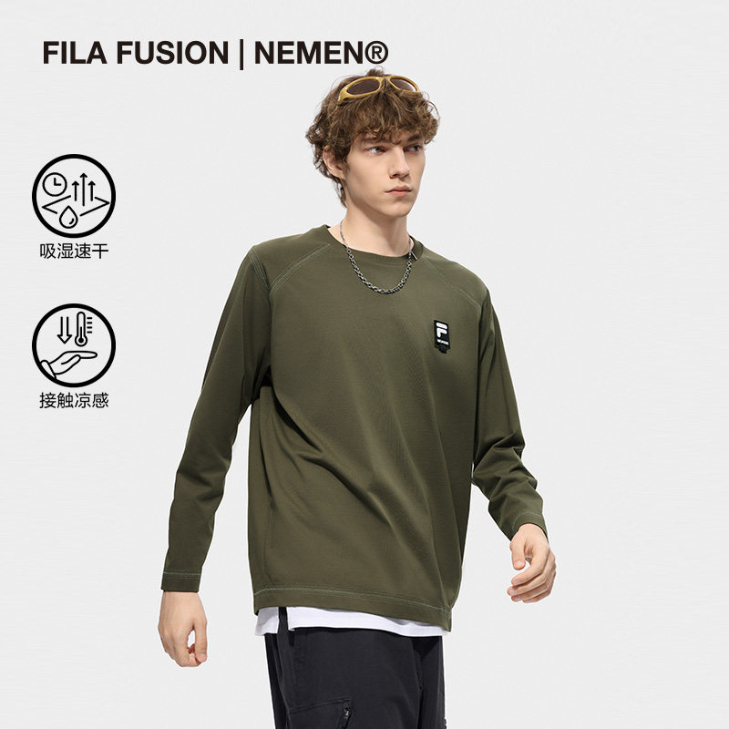 FILA FUSION | NEMEN斐乐潮牌吸湿速干长T26秋新款男子凉感上衣