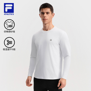 新款 功能T恤秋季 健身运动吸湿速干衣跑步上衣 斐乐官方男长袖 FILA