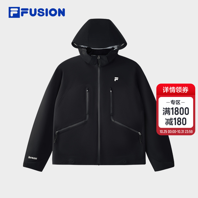 FILA FUSION斐乐潮牌梭织外套男2025秋新款休闲宽松拼色户外上衣