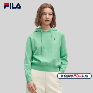 简约休闲舒适连帽上衣 Emerald斐乐女子编织衫 2024春新款 FILA 时尚