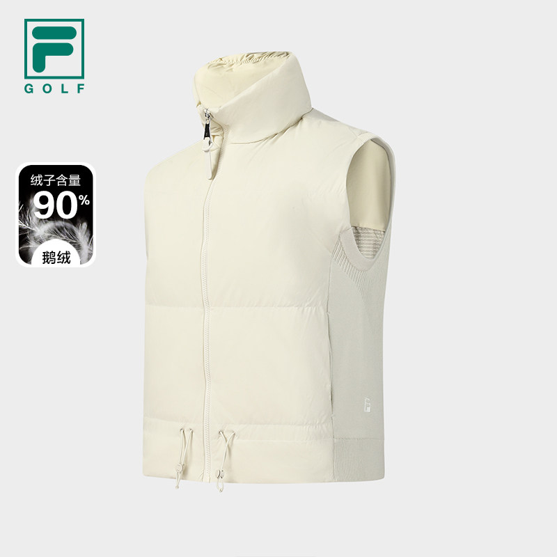 鹅绒FILA斐乐官方保暖羽绒马甲女春季新款高尔夫运动拼接羽绒外套,运动服/休闲服装,羽绒马甲,淘宝优惠券,粉丝福利购,淘宝优惠卷