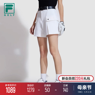 新款 FILA 2024夏季 子 斐乐官方女士梭织短裤 高尔夫运动简约基础裤