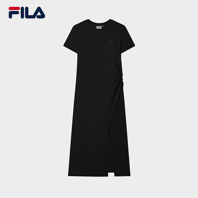 FILA斐乐开叉显瘦修身T恤长裙