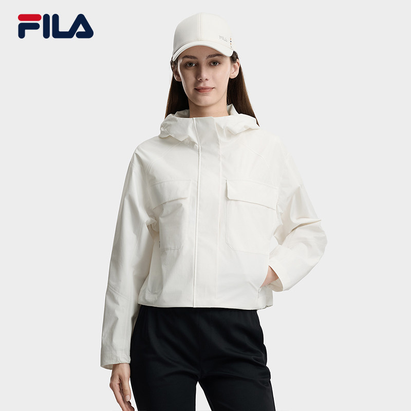 FILA 斐乐官方女士梭织外套2026夏新款休闲简约舒适连帽夹克上衣