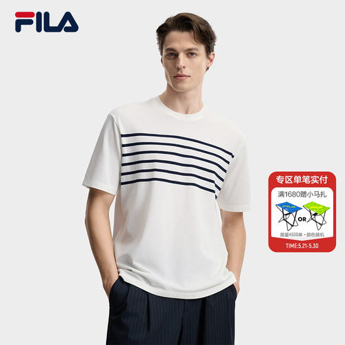 FILA斐乐男士针织短袖衫