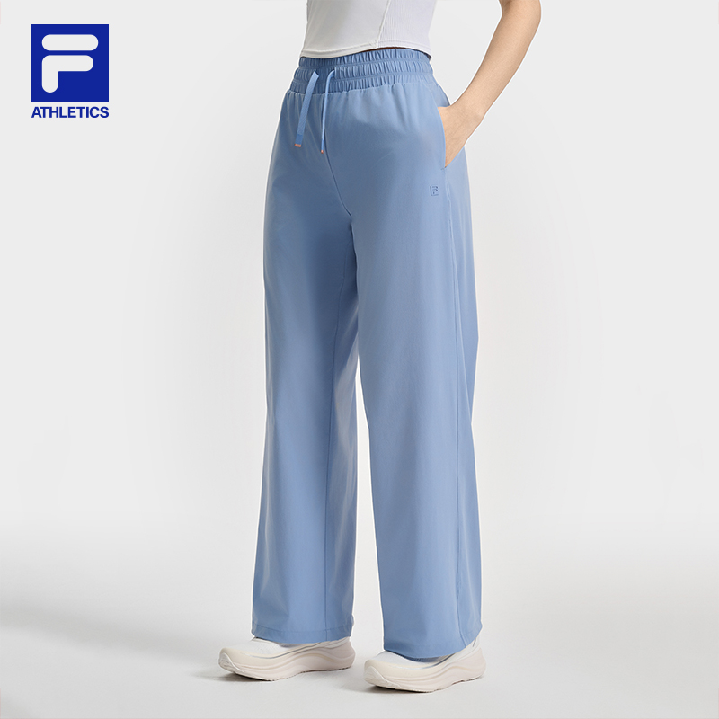 FILA 斐乐官方女士梭织长裤2025夏季新款跑步健身运动宽松直