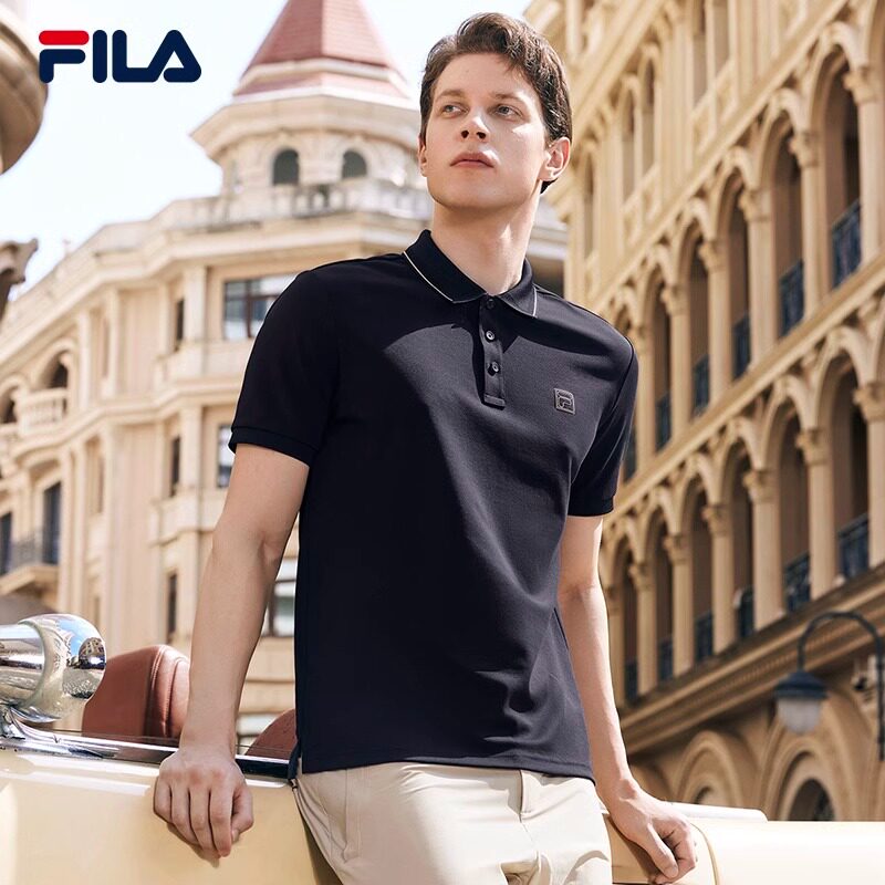 FILA 斐乐翻领短袖POLO衫男夏季新款透气商务休闲通勤运动T恤上衣