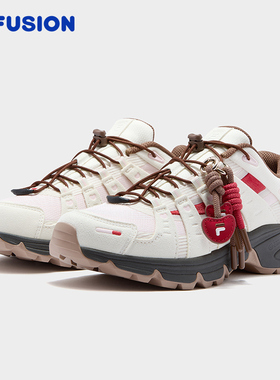 Como X丨情人节礼物 FILA FUSION斐乐休闲鞋女鞋新年款红色运动鞋