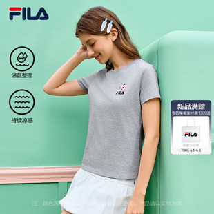 运动T恤凉感休闲修身 上衣 2026春新款 FILA多彩特调T斐乐女针织短袖