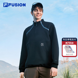 时尚 新款 休闲针织上衣 FUSION斐乐潮牌男子套头卫衣2026春季 FILA