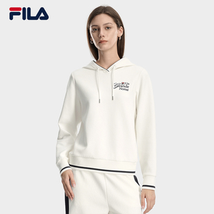 休闲舒适针织长袖 时尚 上衣 斐乐官方女子连帽卫衣2026春新款 FILA