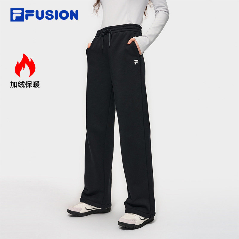 FILA FUSION斐乐潮牌加绒长裤26秋季新款女宽松情侣中腰运动裤男