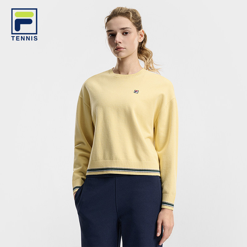 FILA 斐乐官方女子编织衫2026春季新款网球运动简约舒适套头