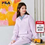 儿童保暖宽松休闲套头上衣 男女童卫衣2026春款 FILA KIDS斐乐童装
